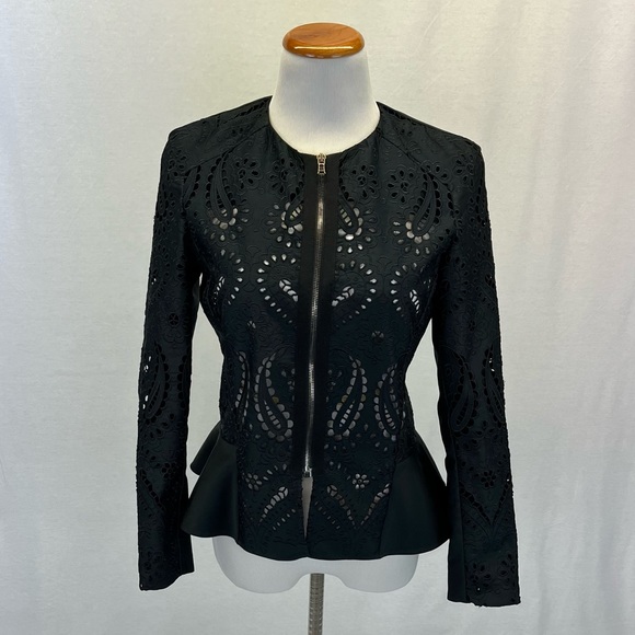 Etro Jackets & Blazers - ETRO Black Eyelet and Silk Peplum Blazer Jacket Sz. 4 or 6